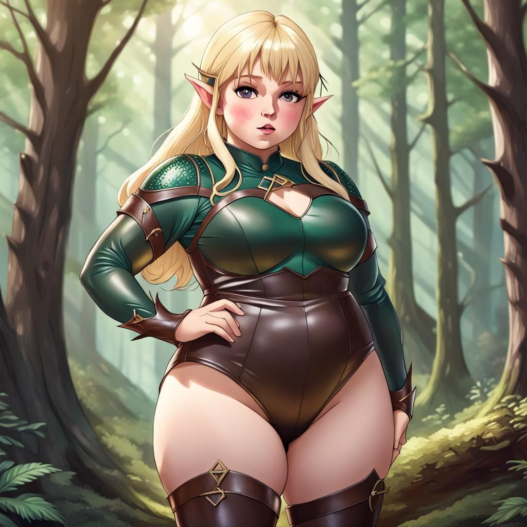 Fantasy Elf with Blonde Hair in Forest