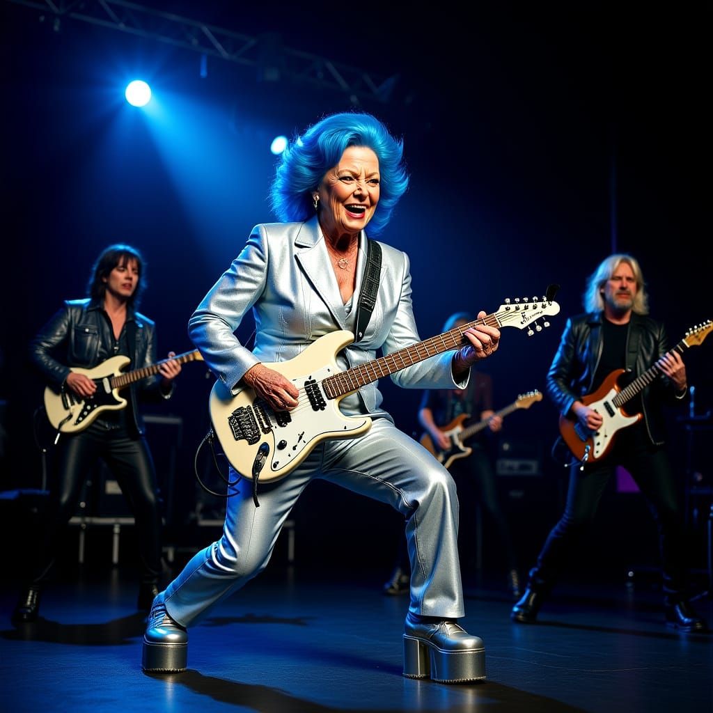 Elderly Rock Star Shreds Guitar in Concert