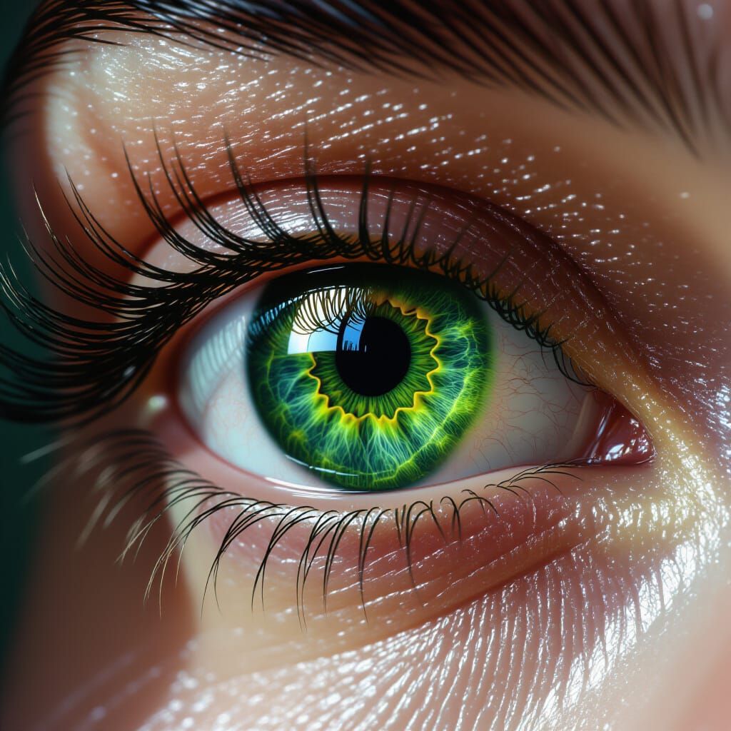 Emerald Green Eye: Hyper-Realistic Close-Up