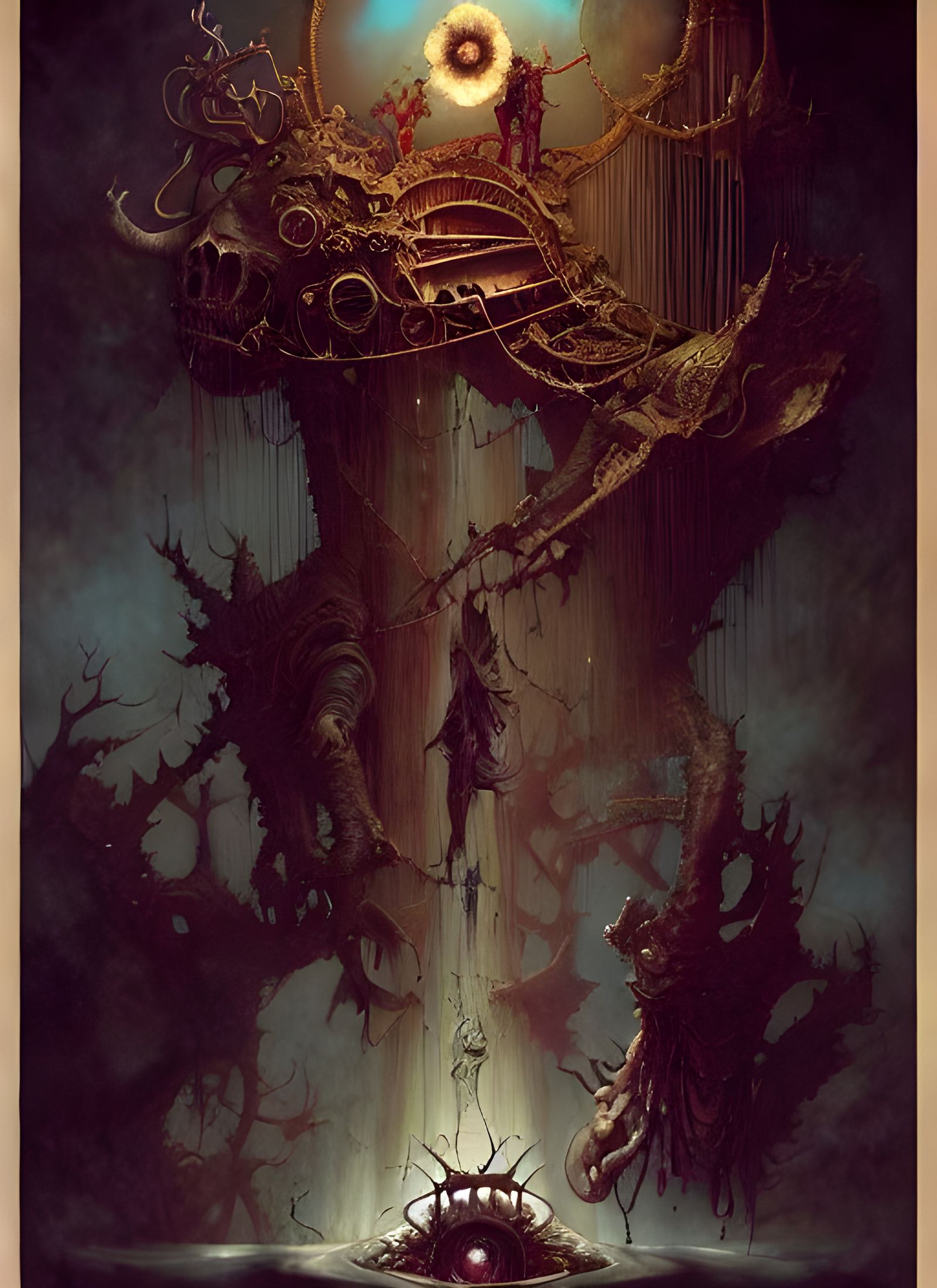 Eldritch Chariot Card in Graphic Novel Style