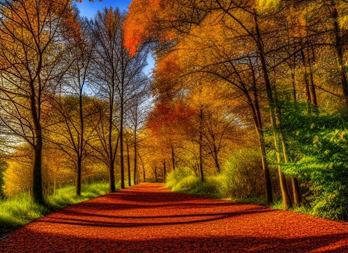 Autumn Nature Path in Photo Realistic Style