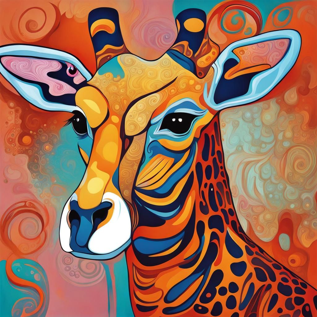 Abstract Animal Art with Complementary Colors