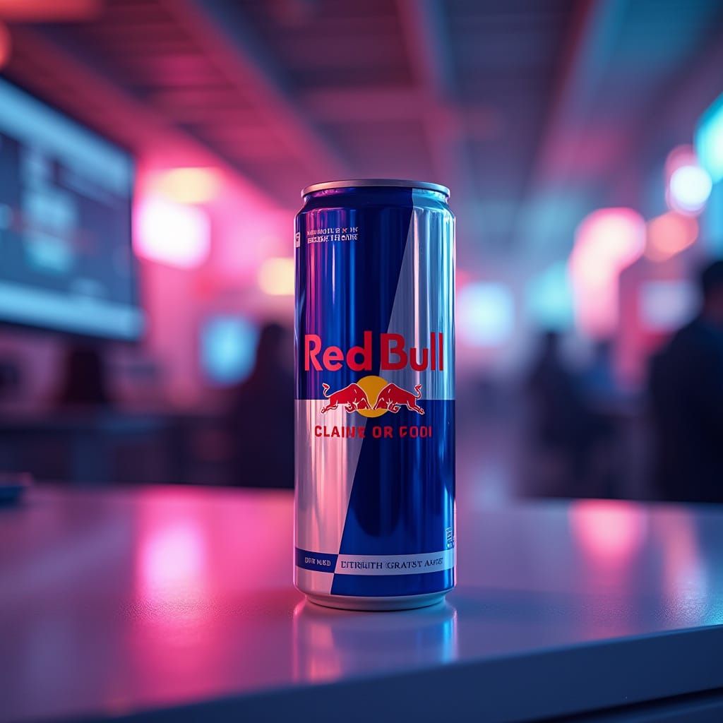 Red Bull Can in Futuristic Syd Mead Style