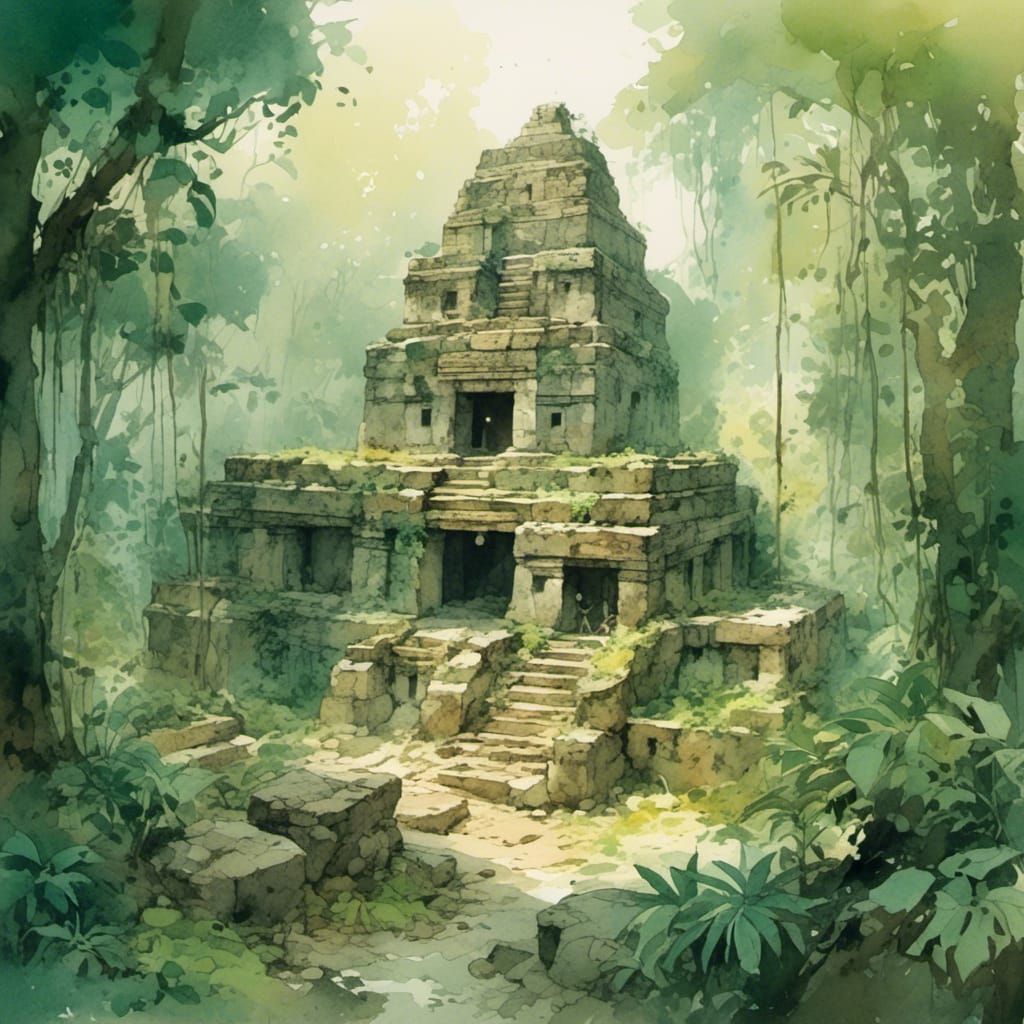 Ancient Mayan Temple In The Jungle