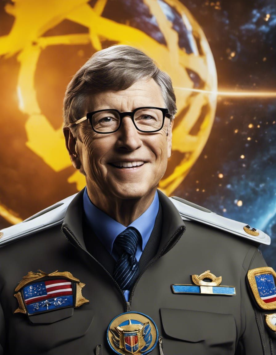 Portrait of Bill Gates as Space Pirate Captain Harlock from disney movie "Pirates of the space".  Intricate _details. El...