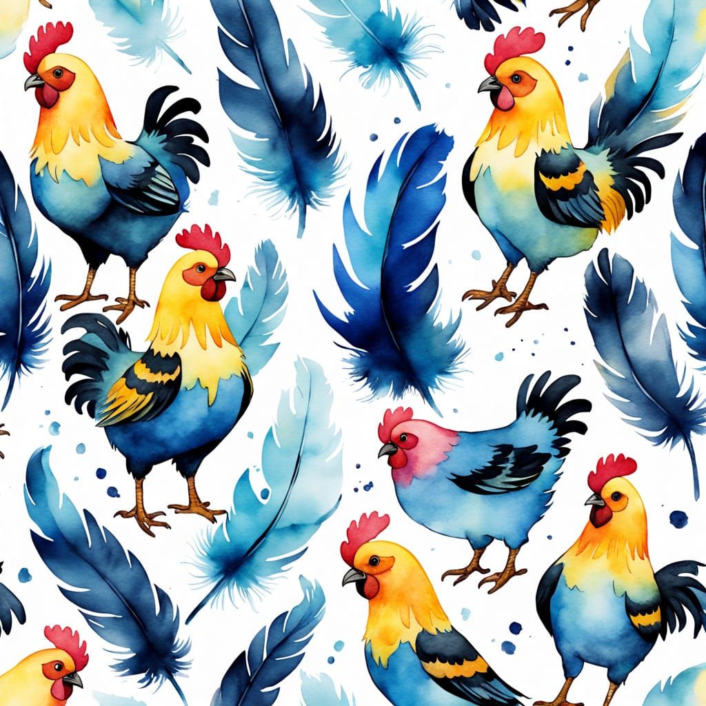 Vibrant Watercolor Toy Chicken in Whimsical Children's Book ...