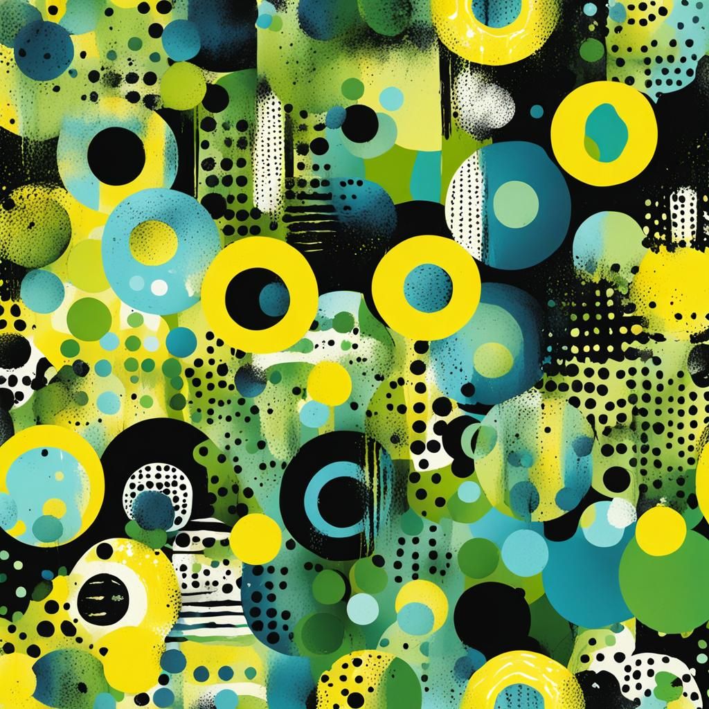 Abstract Boho Print with Geometric Grunge Texture