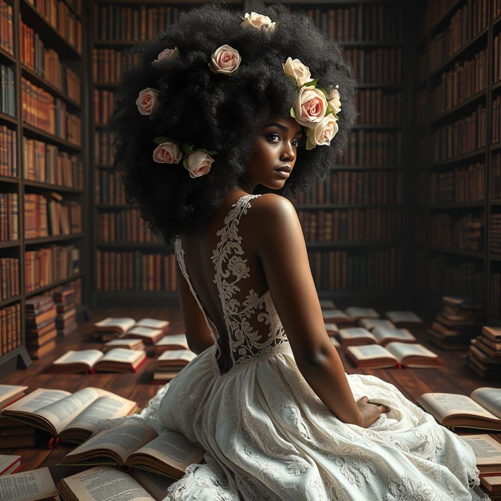 Ethereal Dark Skinned Beauty Lost in Thought