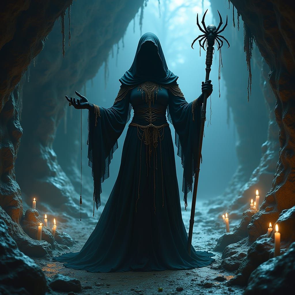 Drow Priestess Ritual in Crystal Cavern