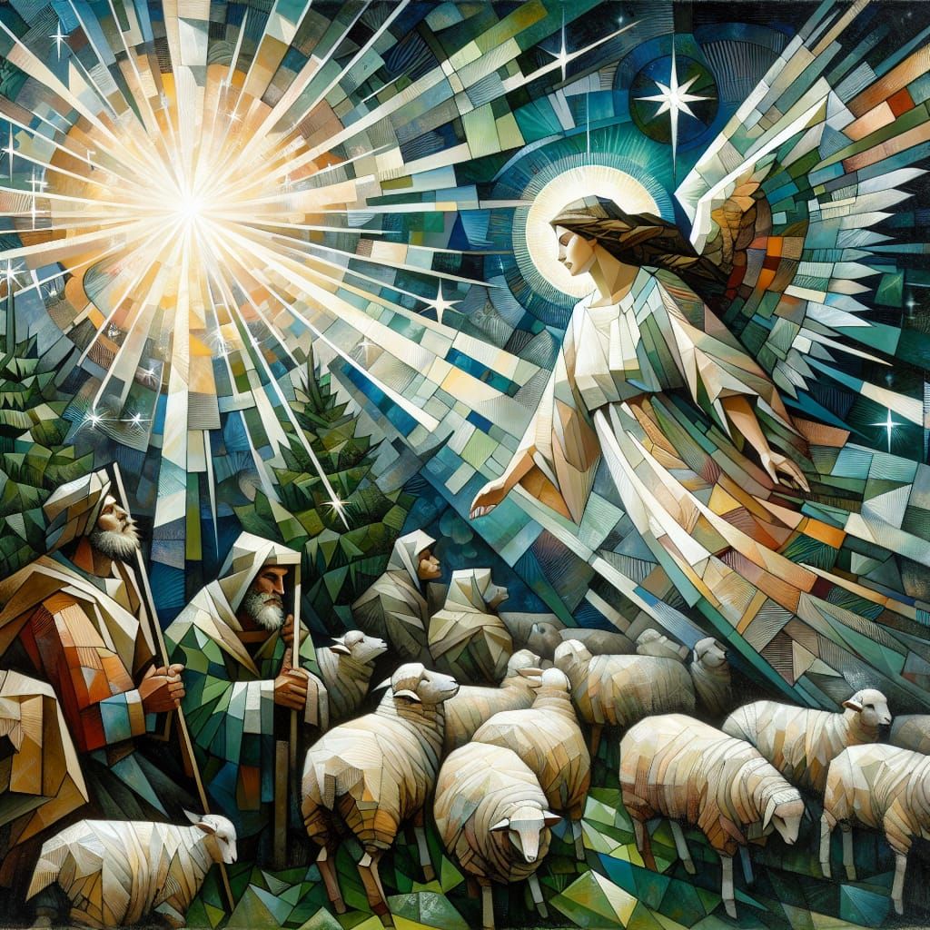 Angel's Revelation to Shepherds in Ethereal Heaven