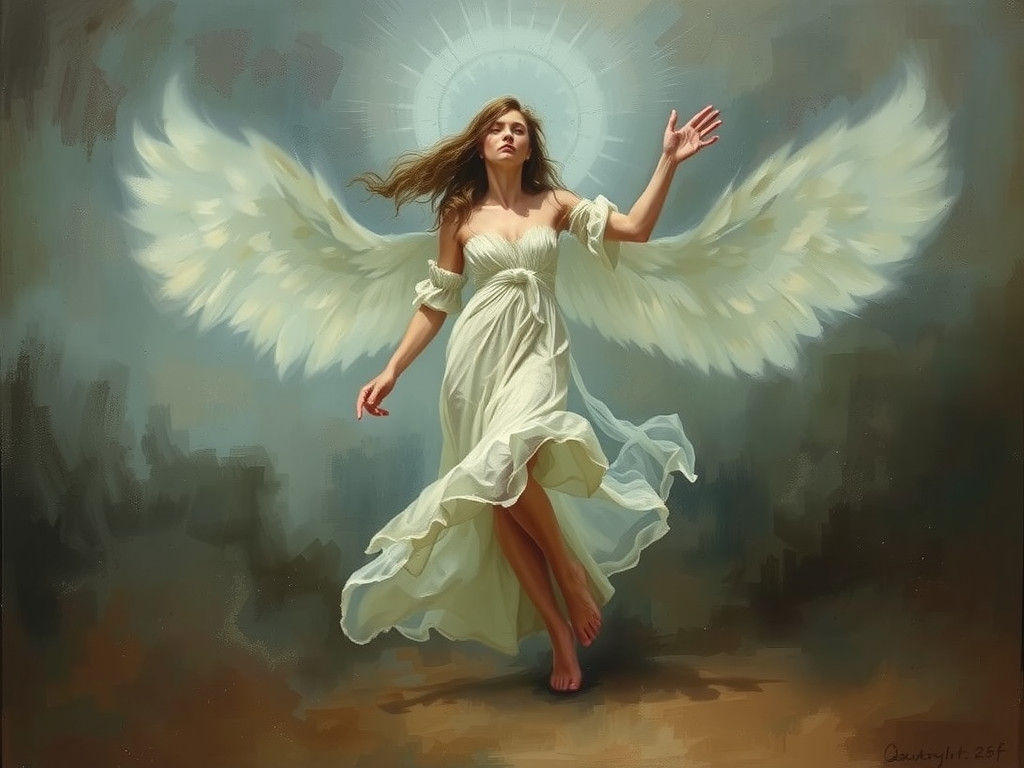 Ethereal Ghost Woman in Oil Painting Style