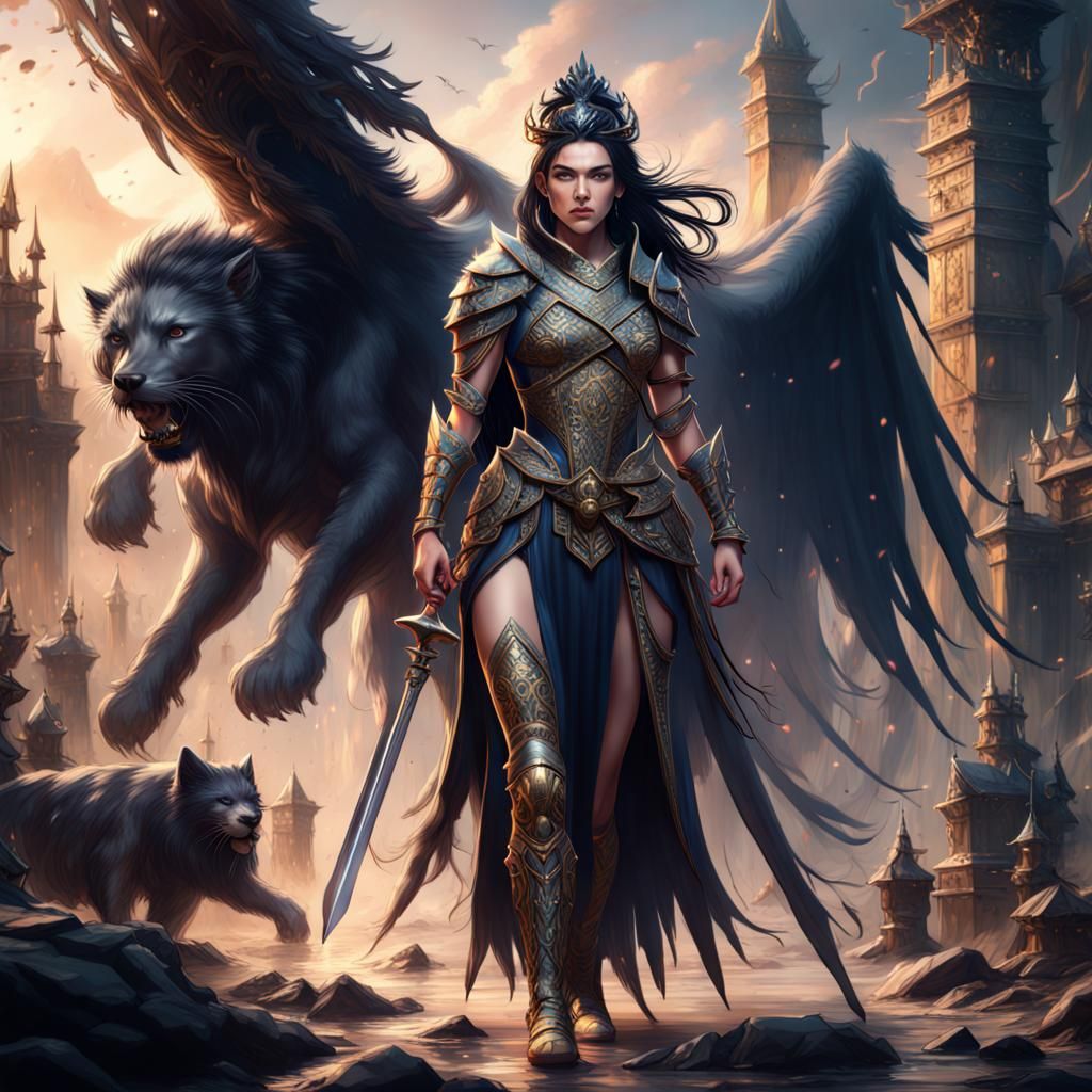 Fantasy Female Warrior Meets a King