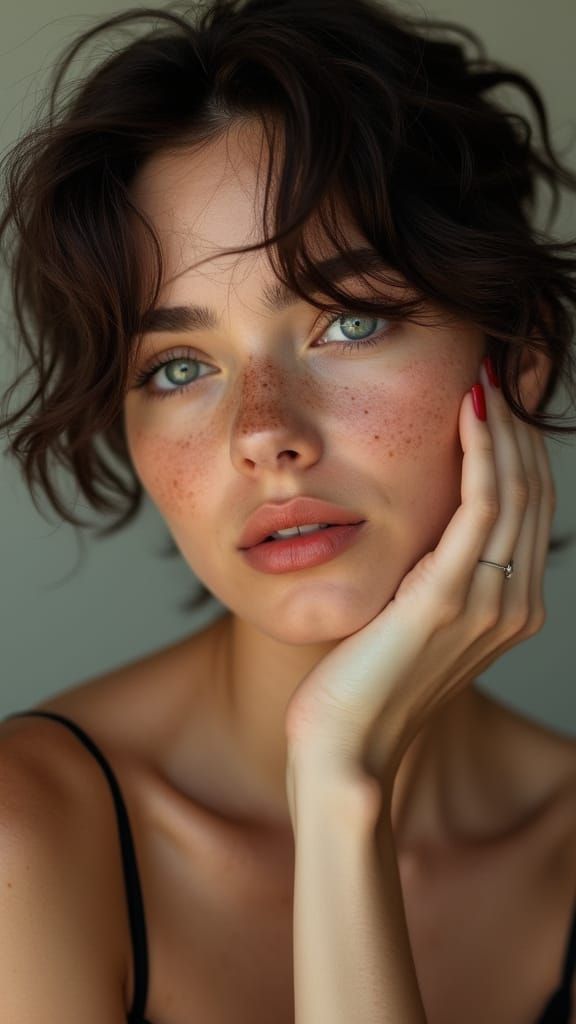 Hyper-Realistic Portrait of an Elegant Young Woman