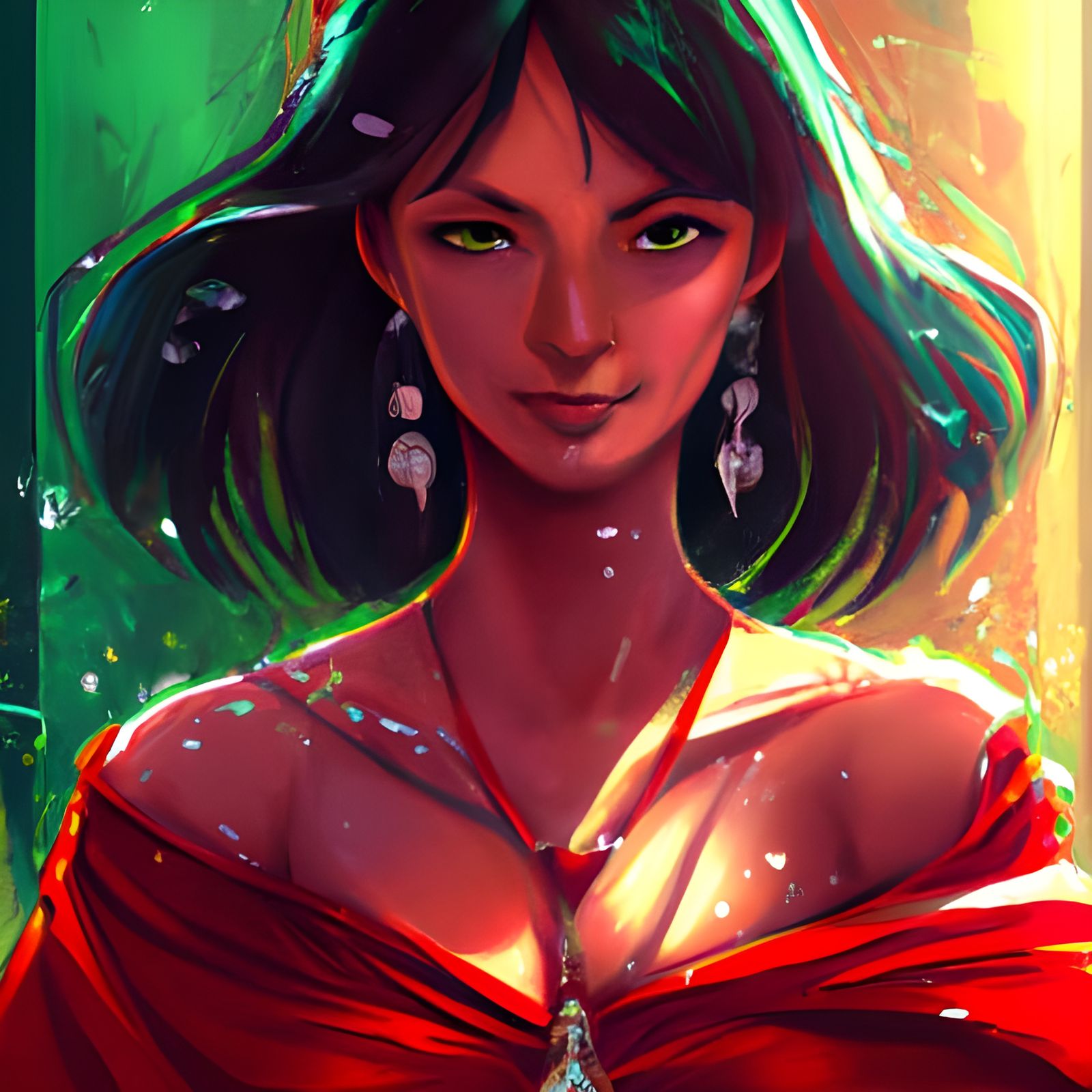 Striking Portrait of Woman with Ebony Skin