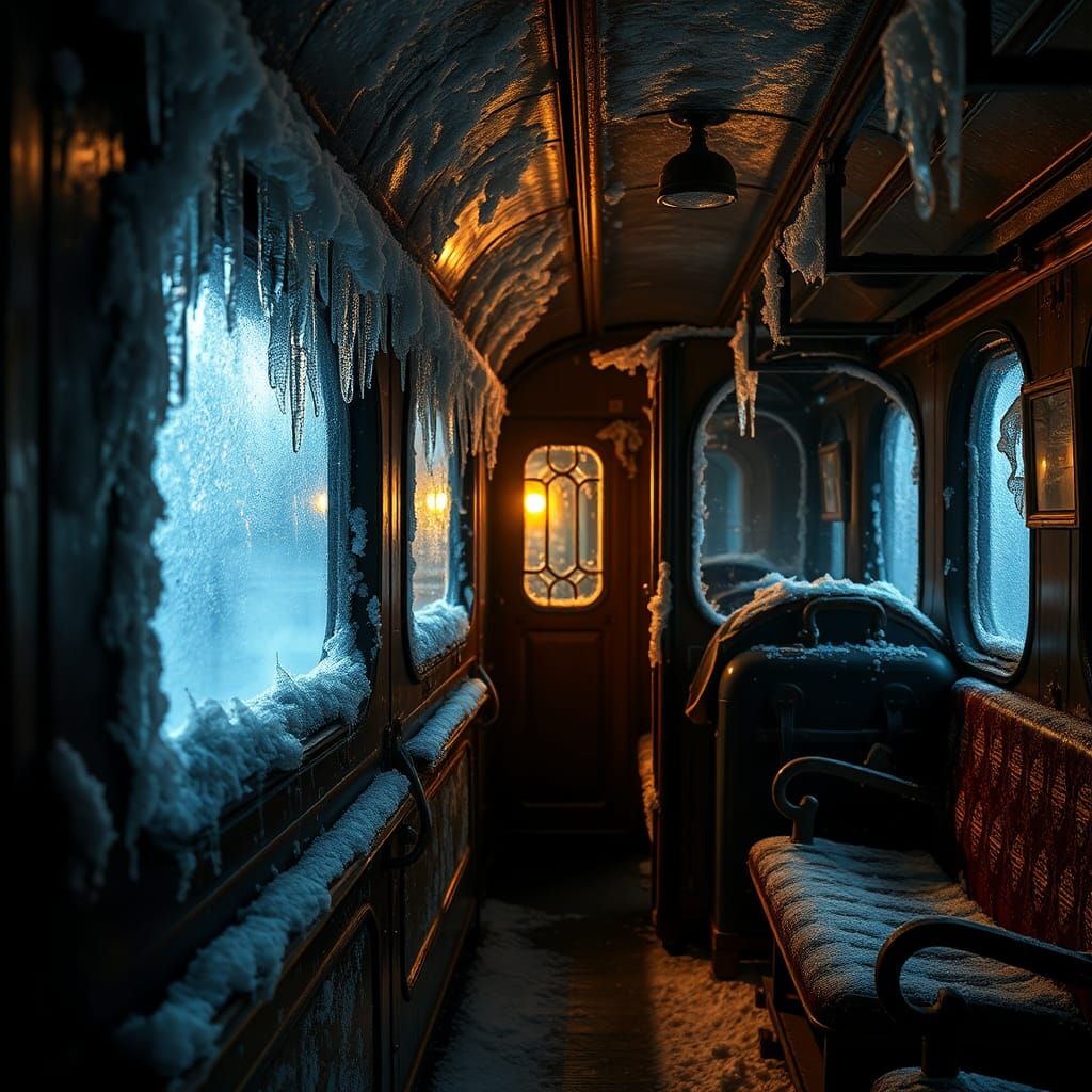 Frozen Hogwarts Express in Winter Light