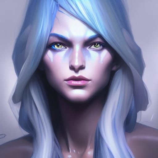 Detailed Drow Mage Portrait with Magic Sparks