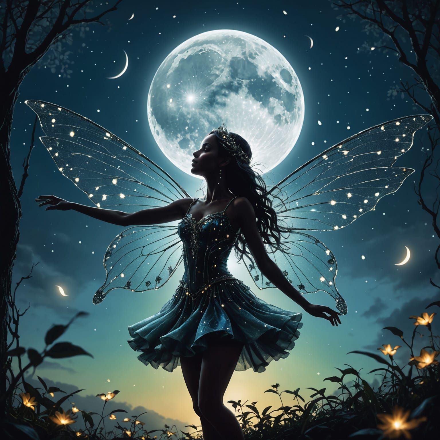 Moonlight Fairy Silhouette