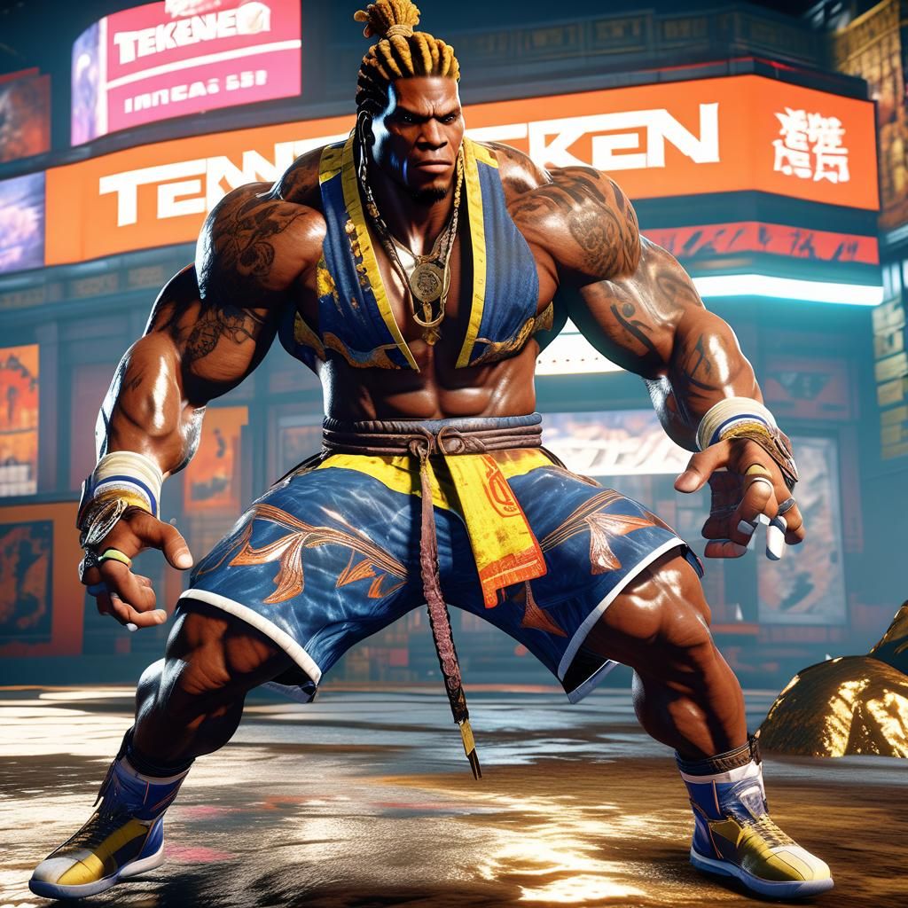 Eddy Gordo Tekken Matte Painting in Fantasy Style