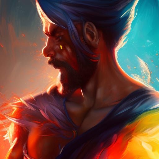 Hyperrealistic Face in Dramatic Lighting