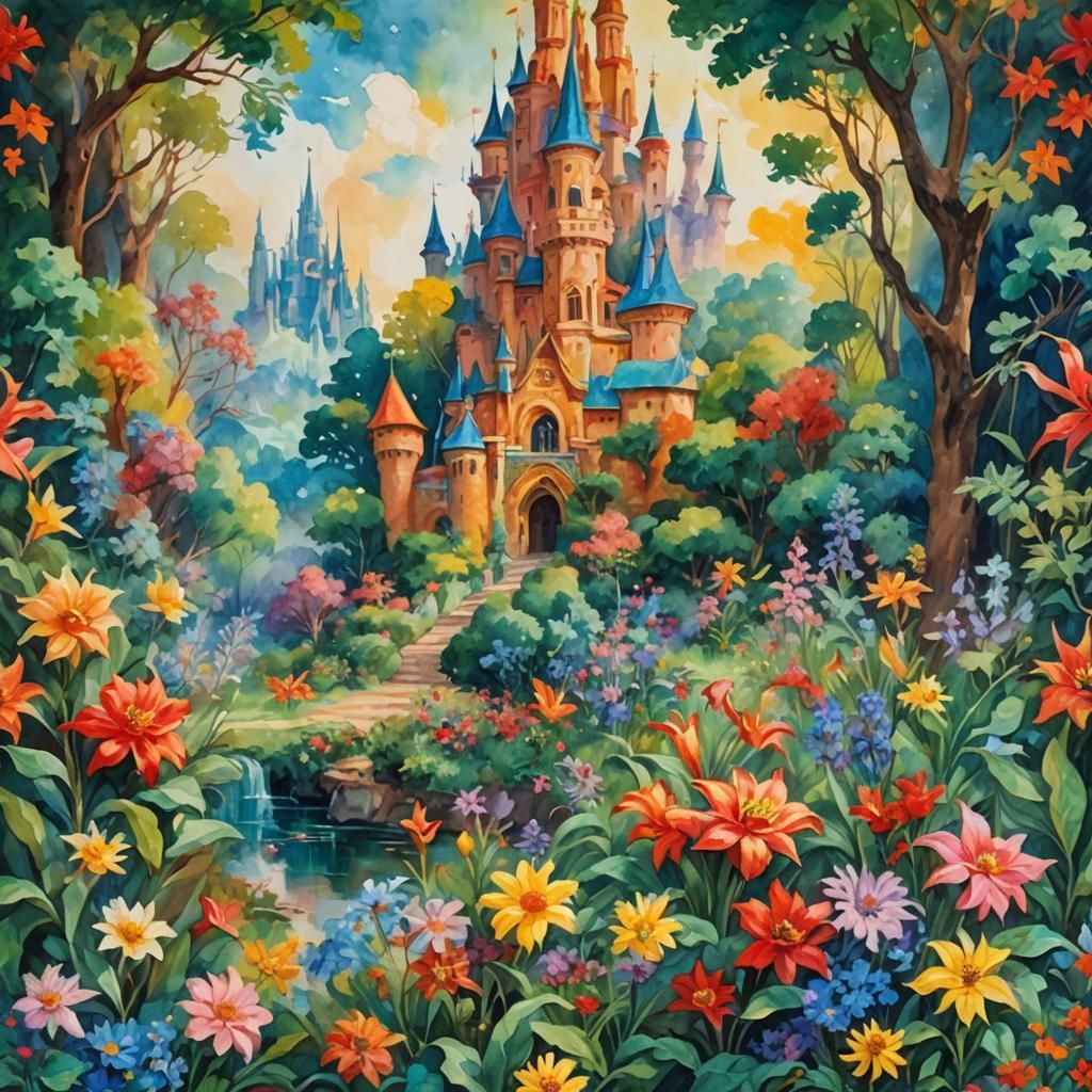 Epic Impressionist Gouache Painting on Canvas