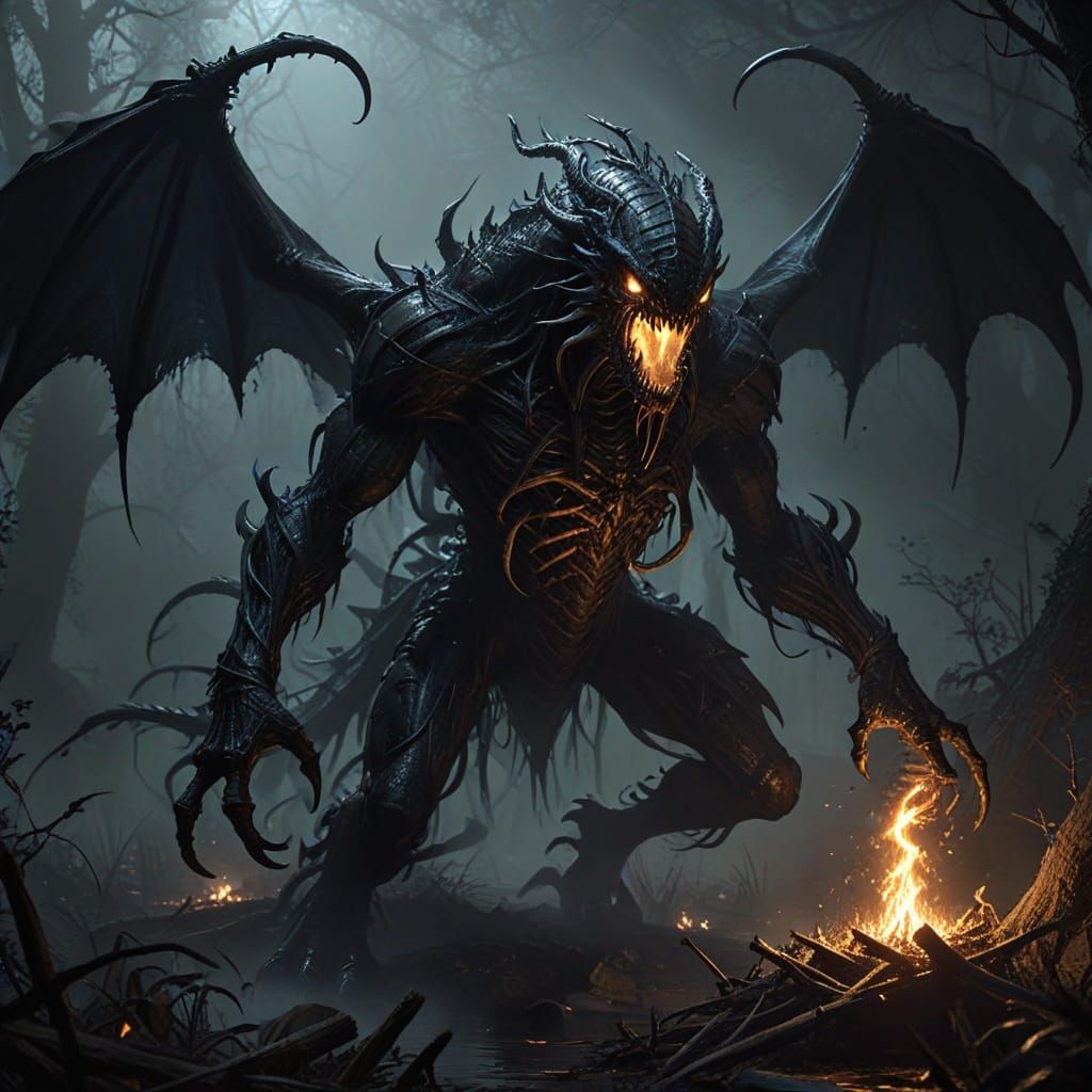 The gloomsnare is a shadowy many limbed beast that lurks in the spaces between flickering torch light. It weaves traps f...