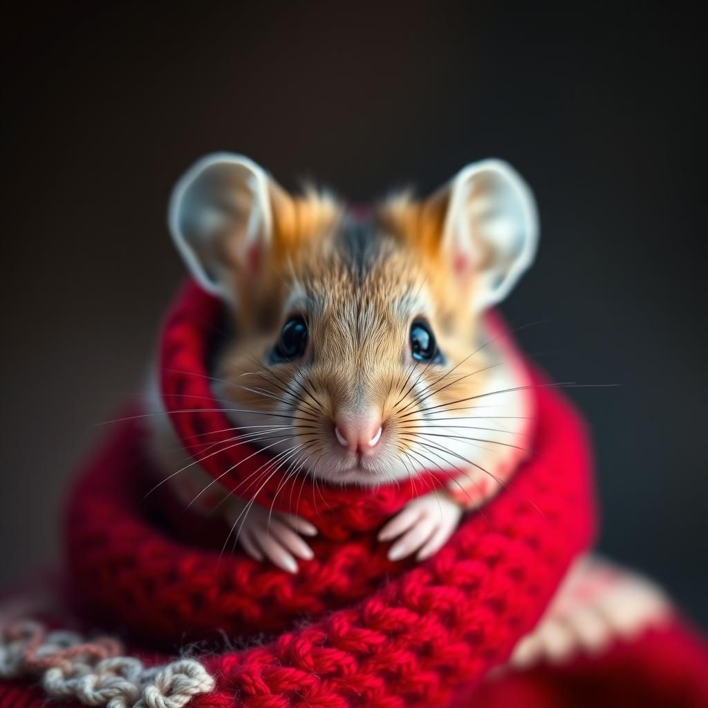 Mouse in Scarf: Professional Portrait Photography