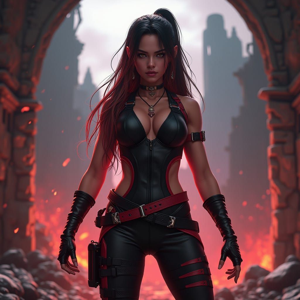 Heroic WWE Champion in High-Fantasy Cityscape, Inspired by E...