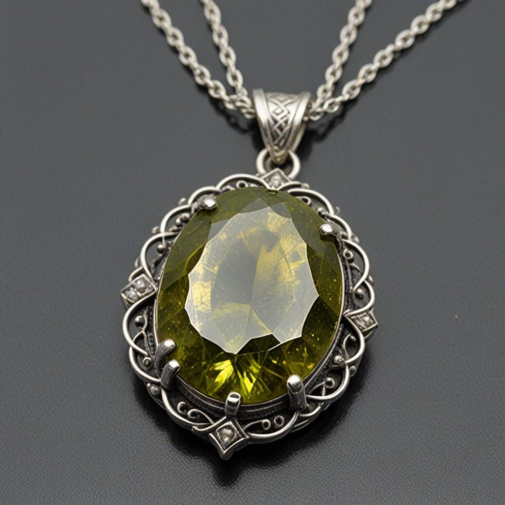Viking Titanite Jewel on Silver Chain