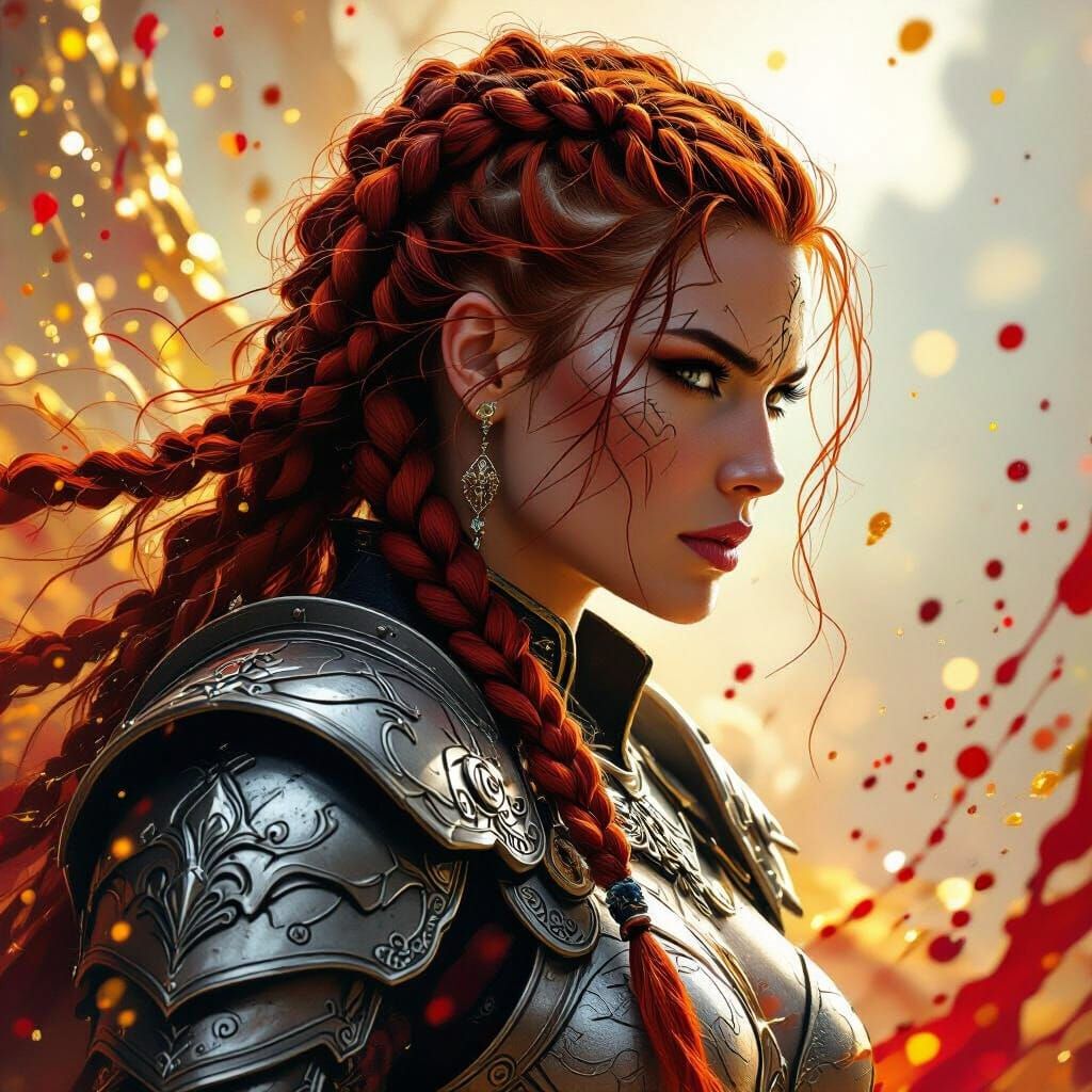 Warrior Queen in Ornate Armor, Epic Fantasy Art