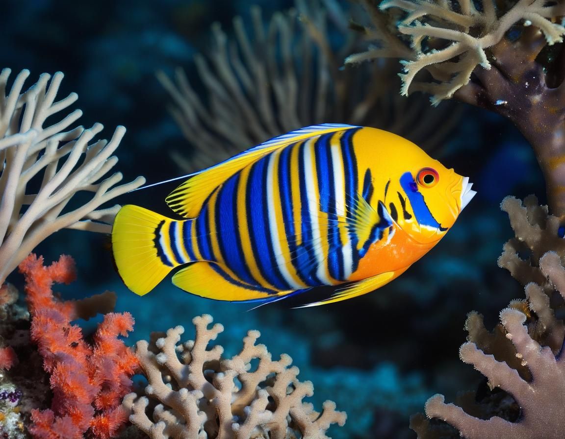 Vibrant Regal Angelfish in its Australian Reef Habitat