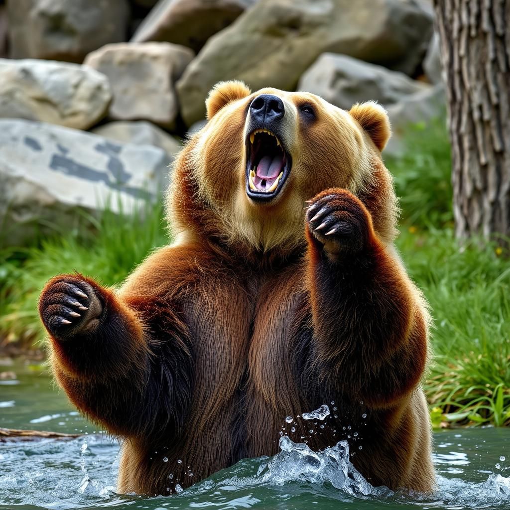 Obese Bear Showing Off