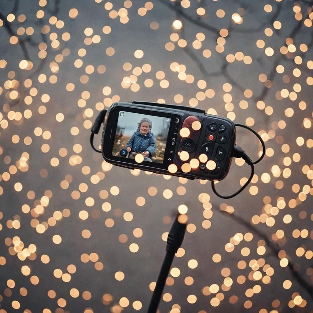 Grandmother and Grandfather Talking on the Phone