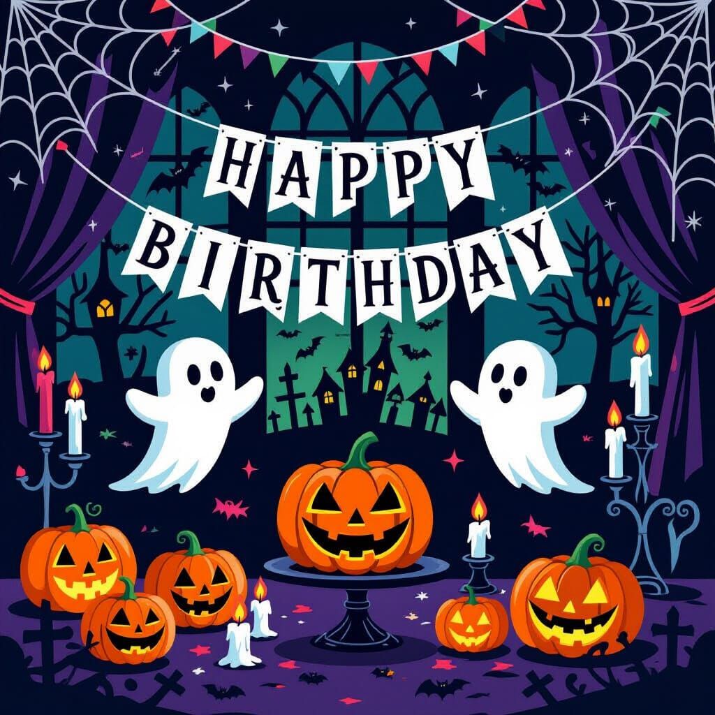 Gothic Horror Spooky Birthday Party Scene