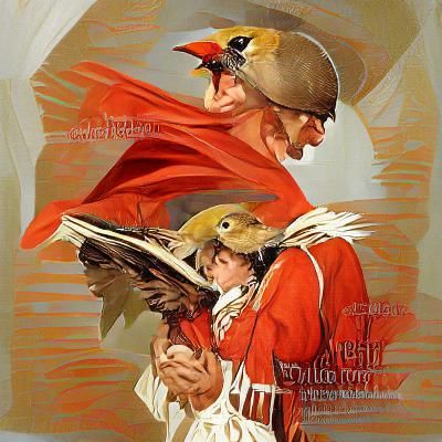 Cardinal and WWI Soldier in Storybook Illustration Style