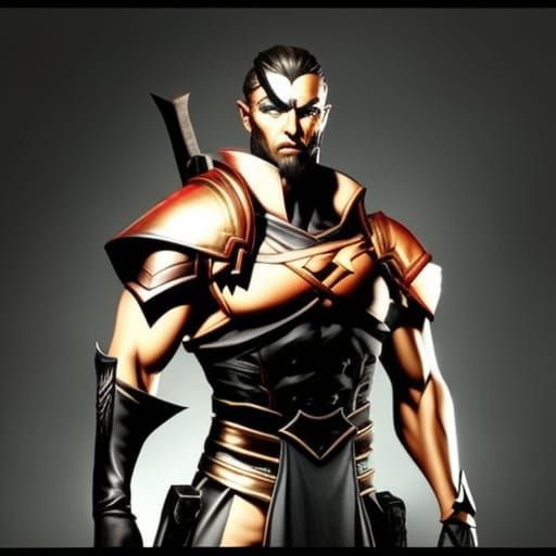 Ominous Half-Elf Warlock with Scythe Portrait