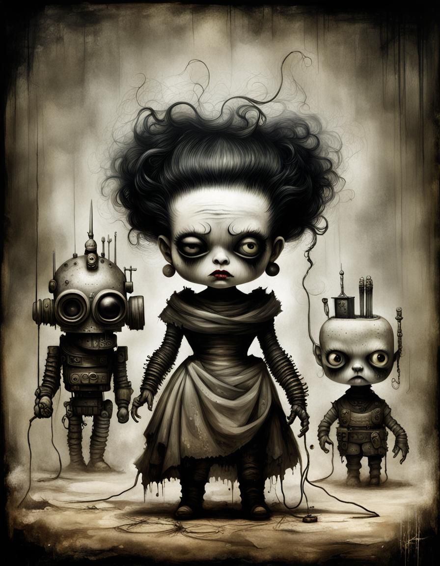 Demonic Cyborg Bear Portrait in Volcanic Hyperspace