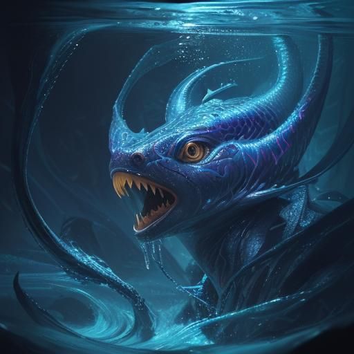 Eels in Dark Water: Hyperrealistic Splash Art