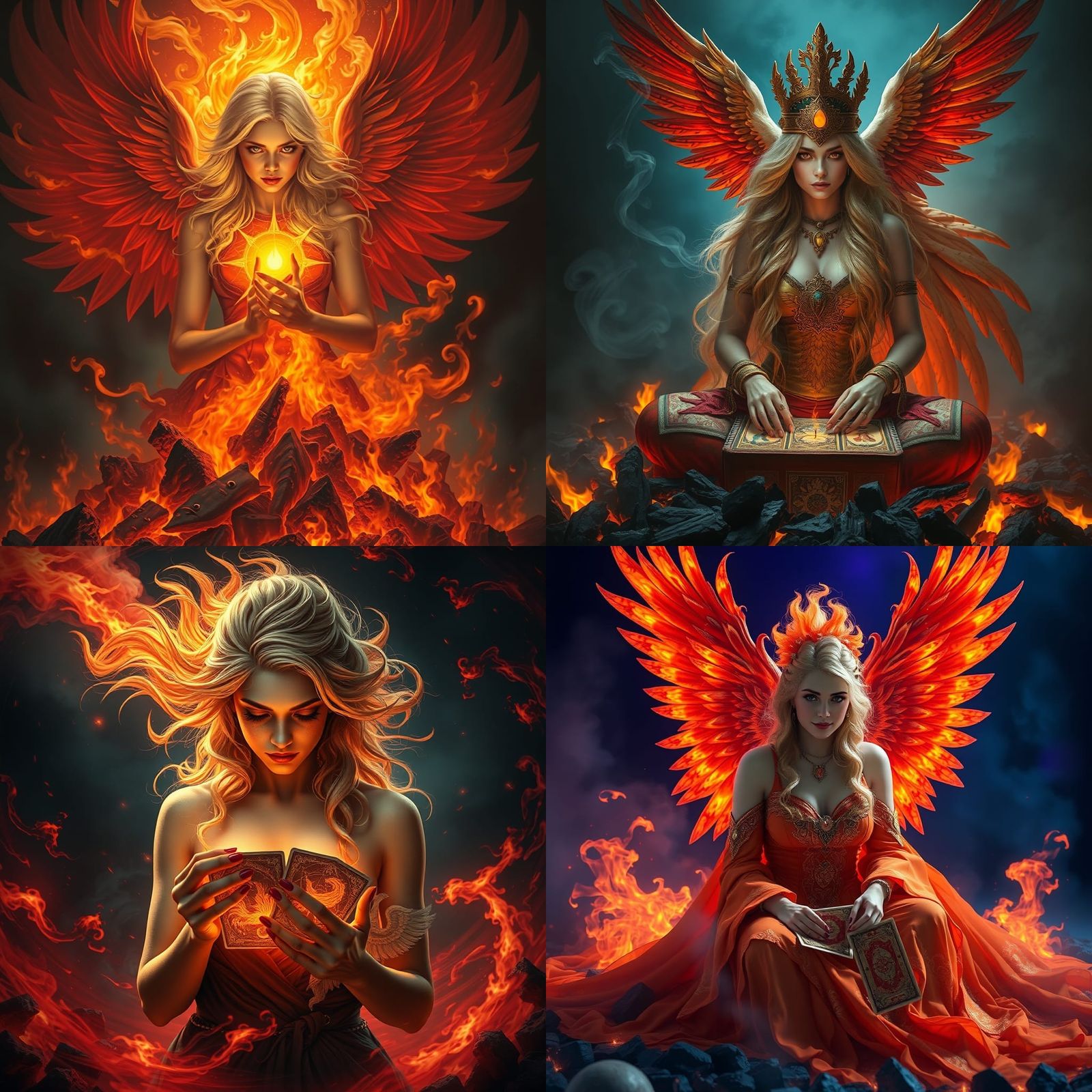 Phoenix Tarot Reader in Fantasy Concept Art
