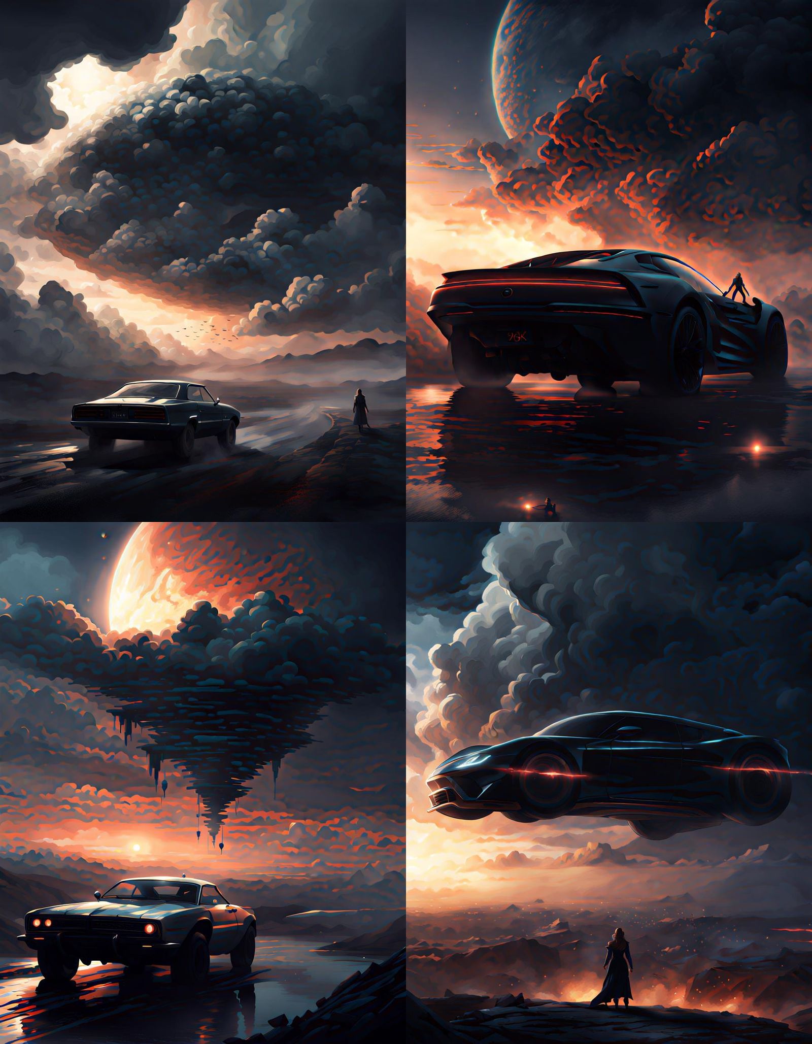 Dramatic 8k Concept Art of Cars Driving