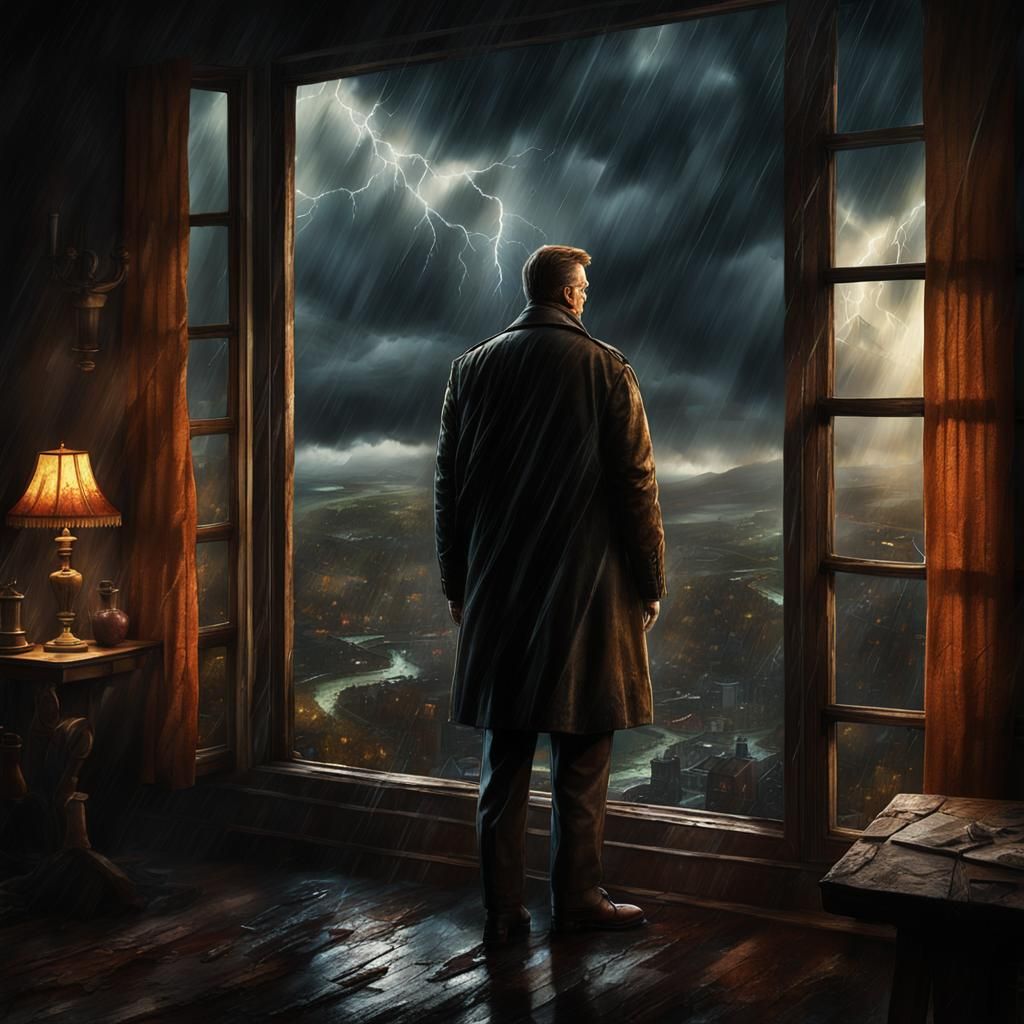 Jim Gordon Observes Storm in Dramatic Oil Painting