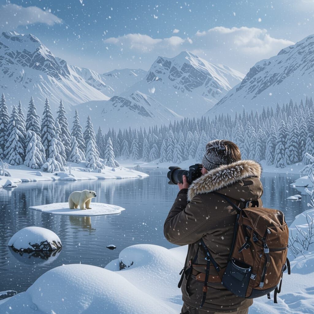 Epic Winter Landscape with Nature Photographer