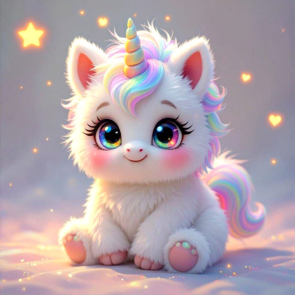 A unicorn furby toy
