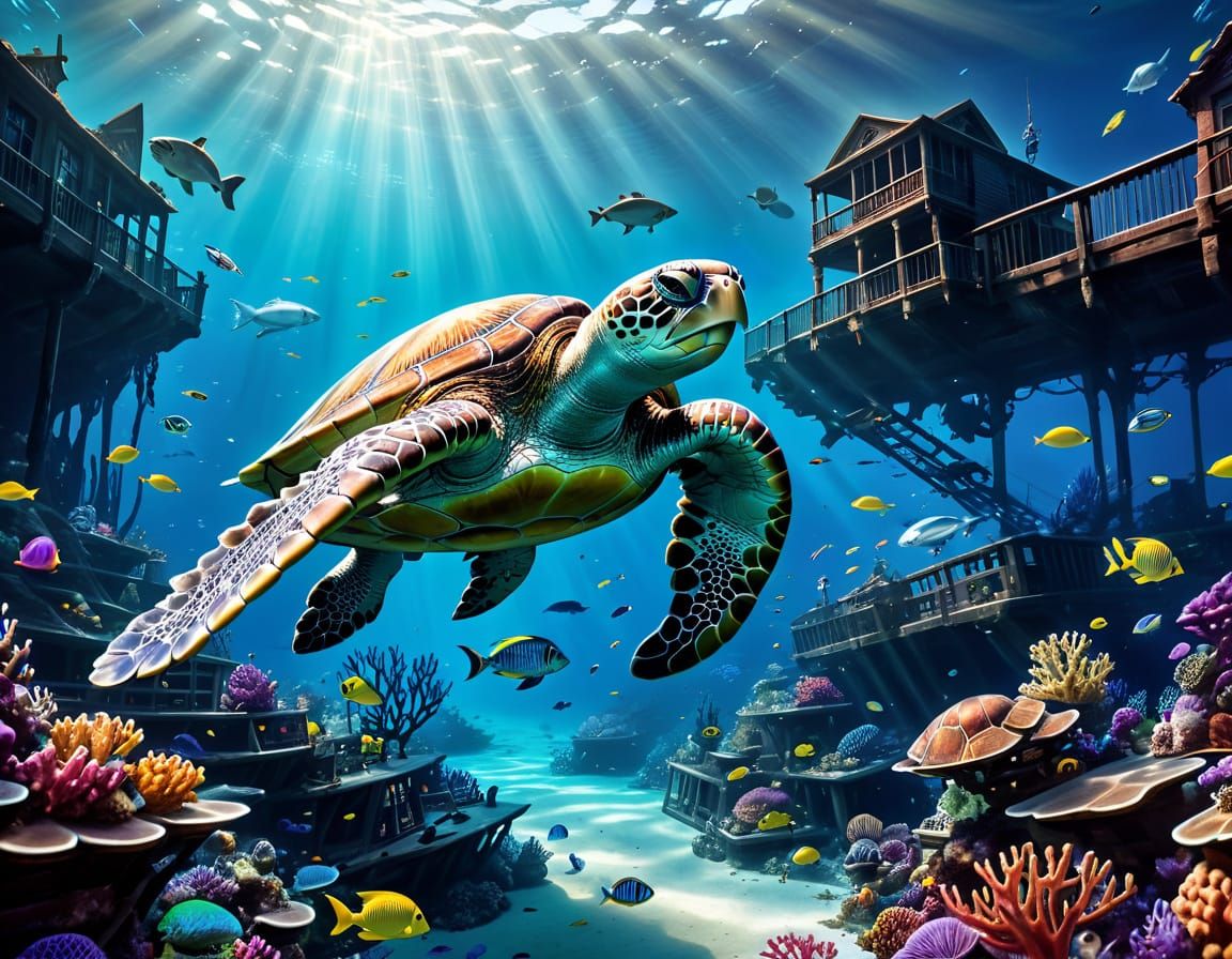 Bioluminescent Mermaid in Surreal Underwater World