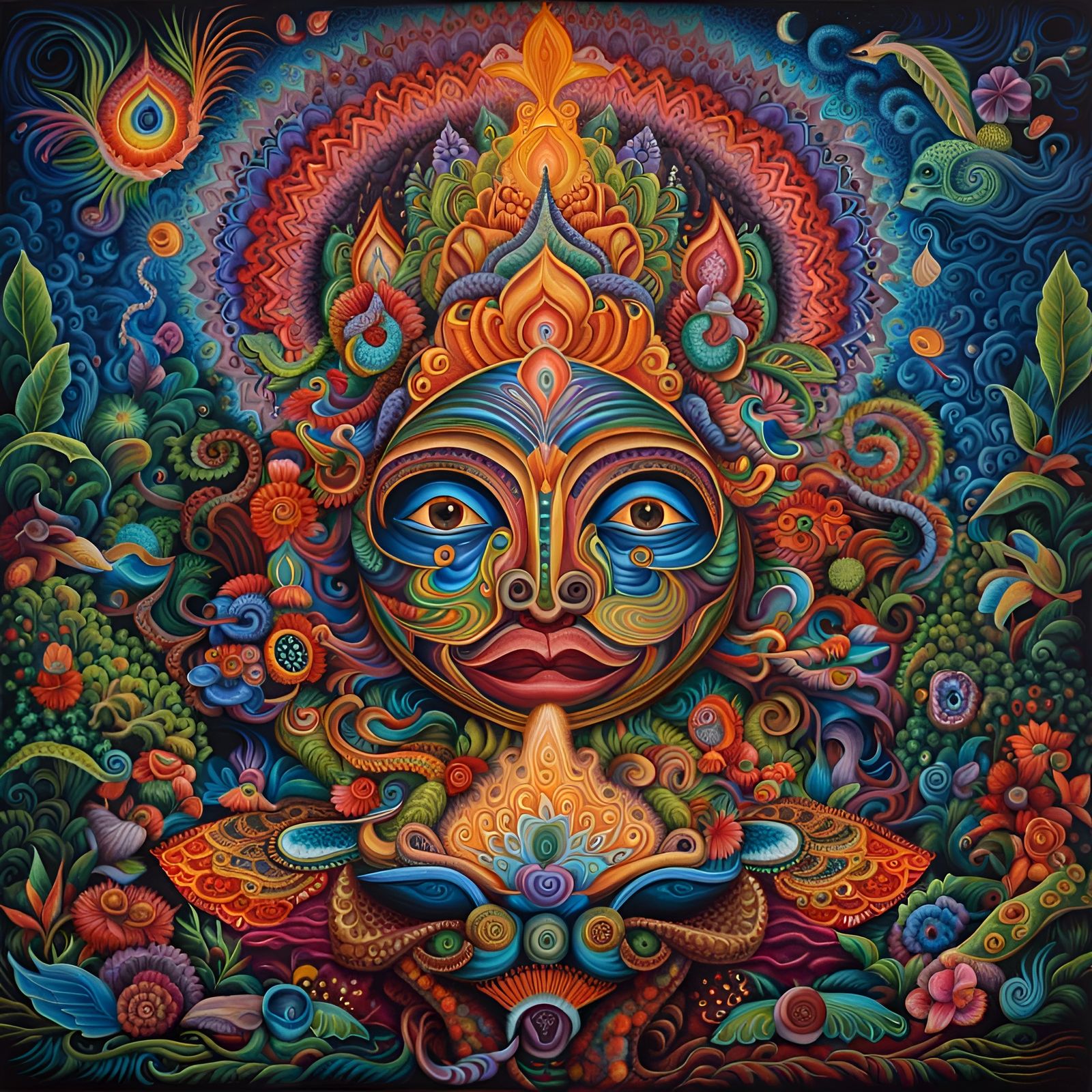 Ayahuasca Painting (Homage to Peruvian artist Pablo Amaringo)