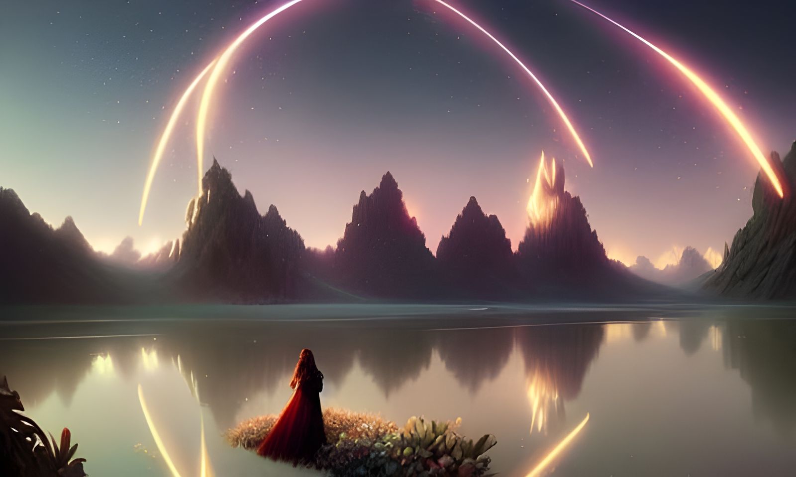 Magical Sparkling Landscape in Ethereal Pastel Colors