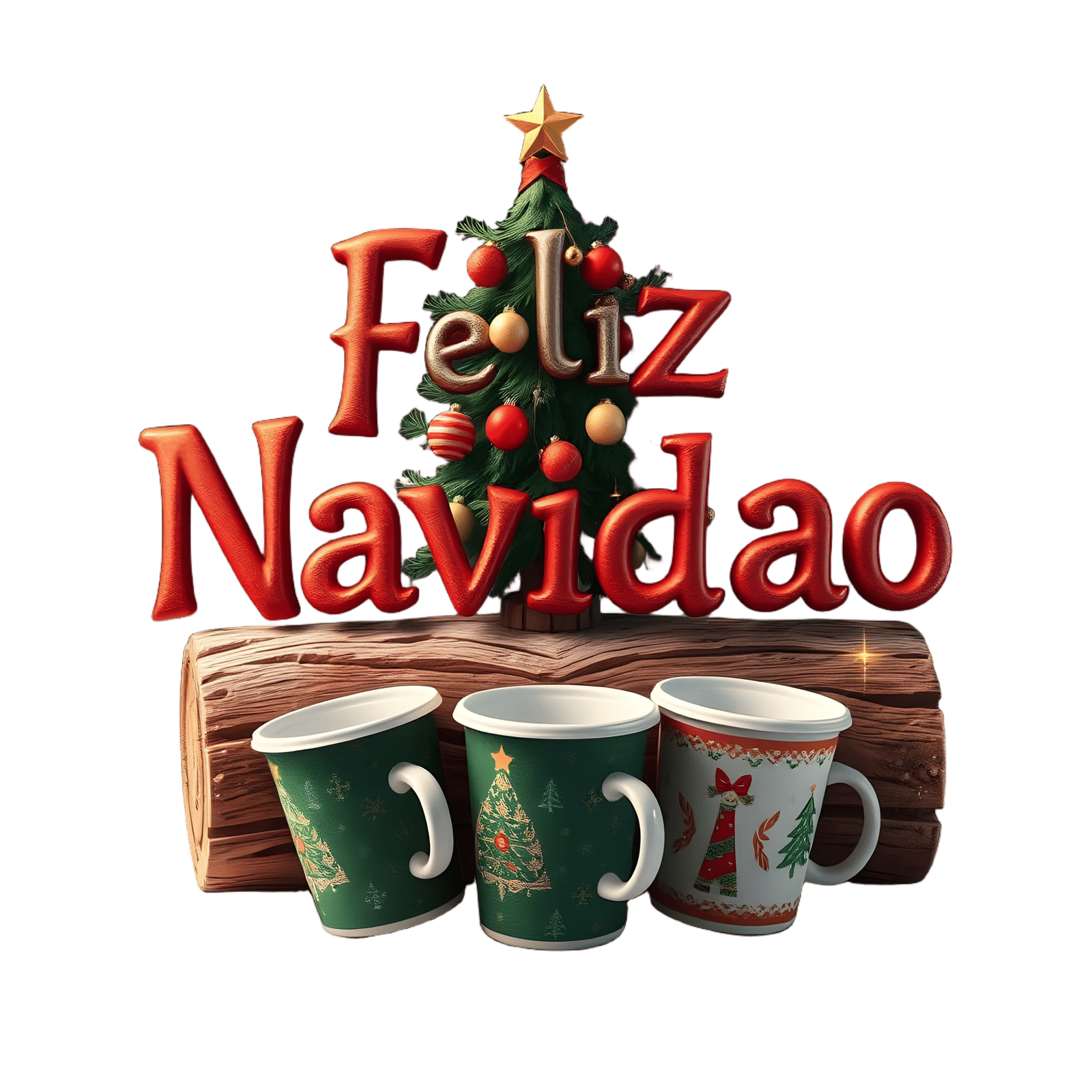 Christmas T Shirt Design with Colored Feliz Navidad Message...