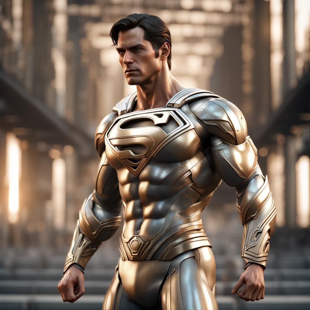 Superman in Biomechanical Armor: Photorealistic CGI Renderin...