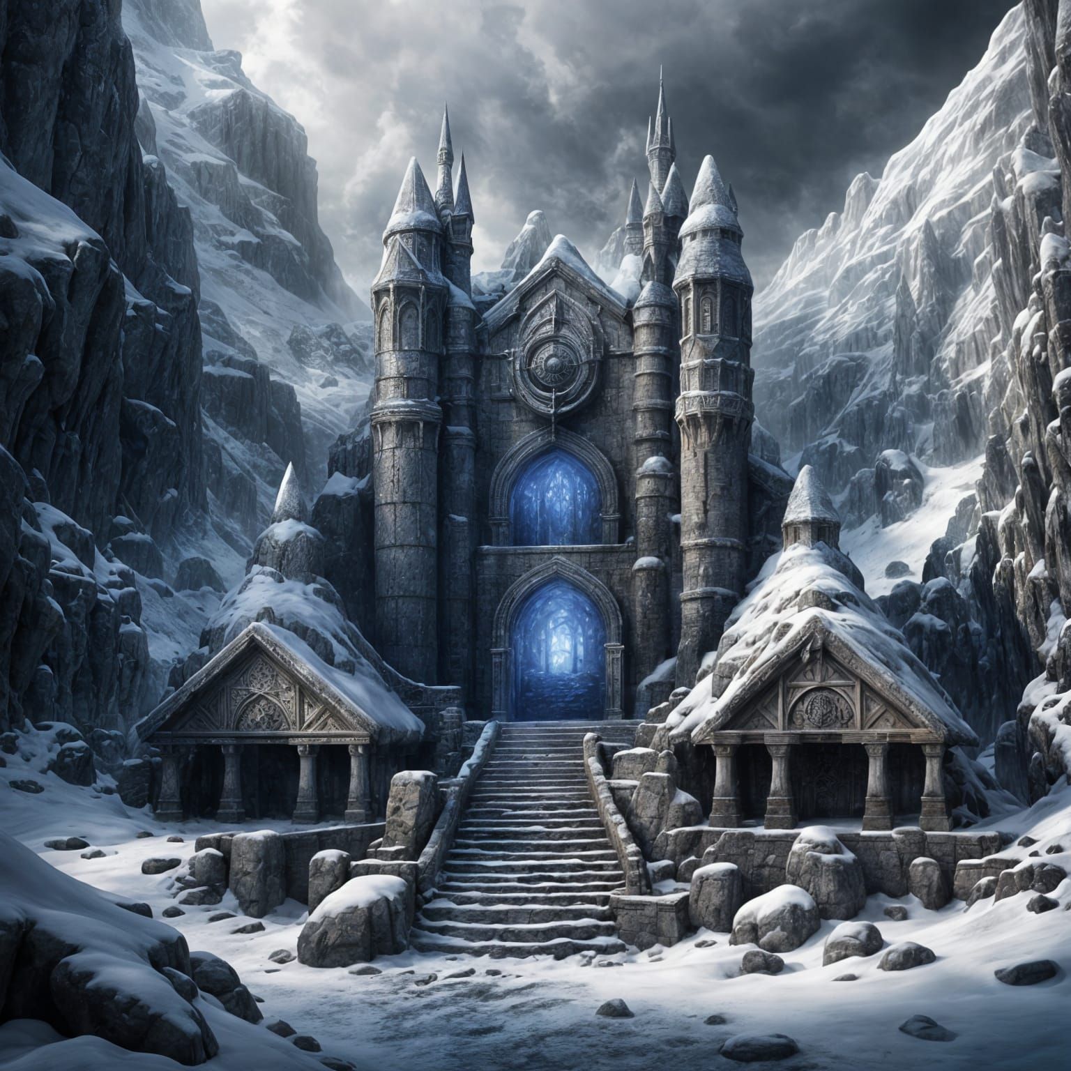 Dwarven Mithril Forge in Dark Fantasy Mountain