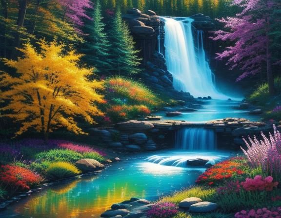 Iridescent Geyser in Alcohol Ink Style