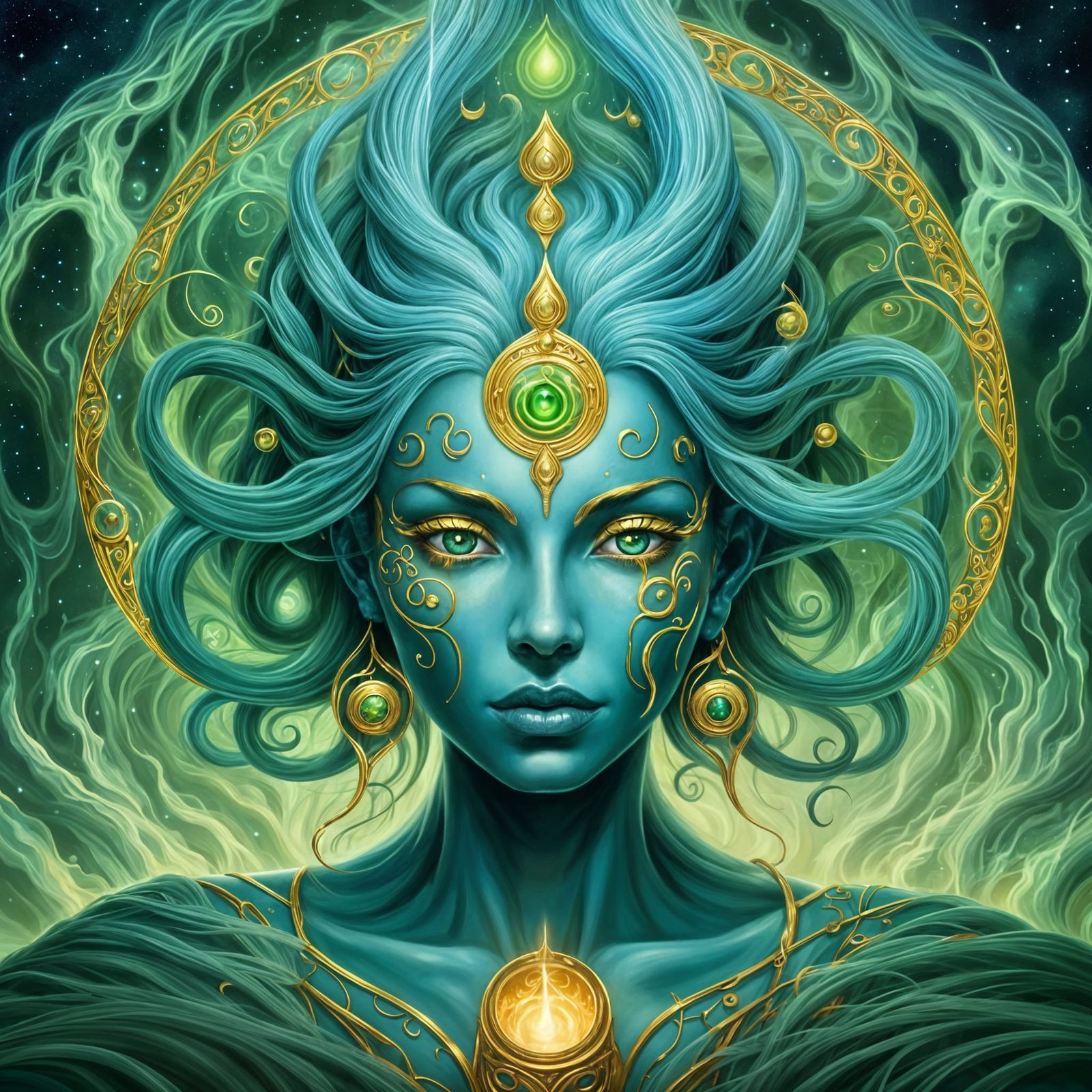 Goddess Governing Soul Transition Through Magical Portal